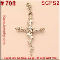 925 SILVER CHARM CROSS ROSE JEWELRY TOOLS GOLD # 708 SC