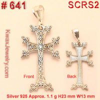 925 SILVER CHARM CROSS ARMENIAN JEWELRY # 641 SC