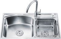 Sell double bowl one piece punch kitchen sink