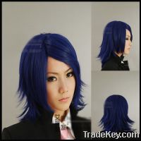 14" Clearance Sale Dark Blue Cosplay Wig Low cost anime wigs for cospl