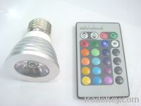 Sell 3W LED RGB spotlight E27 Flash color change Remote Control
