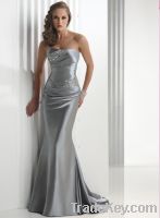 wholesale satin with small train evening dress