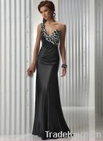 Sell one-shoulder satin prom dress