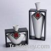 White and Red Ceramic vase