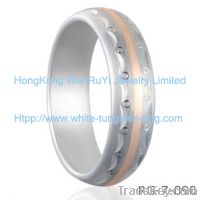 Rose gold-white tungsten rings