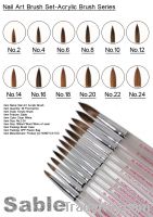 BA01 Clear White Nail Acrylic Sable Brush Set-No.2