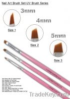 3-5mm Pink Colors Nail Art Slanted Brush-Size 1-3