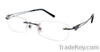 gray metal frame rimless rectangle glasses