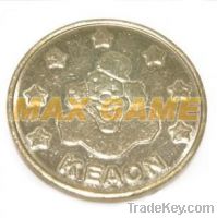 yellow brass token coin 10