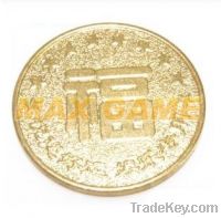 yellow brass token coin 04