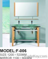 Modern Ashtree & Glass Bathroom Vanities F-006