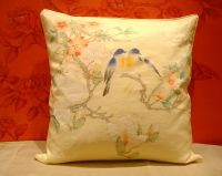 Hand painted 100% pure silk cushion cover