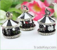 Three-D Little House alloy diamond inlaid Pendants