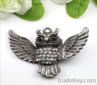 Sell Alloy  silver diamond inlaid  flying owl pendant