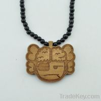 Sell fashion good wood pendent necklace figure pendent hiphop pendent