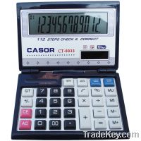 12 digit foldable solar calculator CT-8833 with 112 steps check & corr