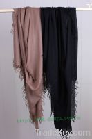 Sell triangle square cashmere silk blend scarf with fringe