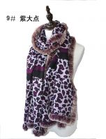Sell  ladies winter leopard print  wool  and rabbit fur scarf
