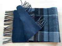 Sell men two sides checked winter wool/cashmere blend scarf