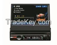 Factory price quality 1 din 7 inch full motorized car dvd player with bluetooth, gps