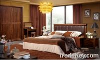 Sell walnut color furniture bedroom set bed trustable manufacturer