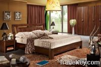 walnut furniture bedroom set bed MDF&SOLID WOOD furniture