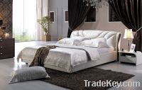 Sell furniture softbed genuine leather bed fabric bed 3007
