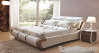 Sell furniture softbed genuine leather bed fabric bed 8002