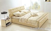 Sell furniture softbed genuine leather bed fabric bed 8006