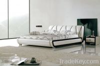 Sell furniture softbed genuine leather bed fabric bed 8007