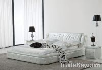 Sell furniture softbed genuine leather bed fabric bed 8009