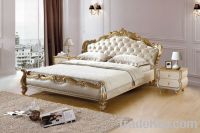 Sell furniture softbed genuine leather bed fabric bed E883