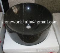 Sell black marble stone bowl stone vessel vanity stone