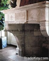 Sell Beige Limestone Antique fireplace Old fireplace