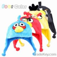 sell angry bird hat for kid , four colors available