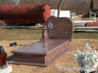 Offering top polished granite  European style tombstone