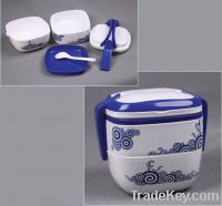Square mobile double layer lunch box