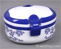 Blue-and-white rectangle portable single lunch boxes