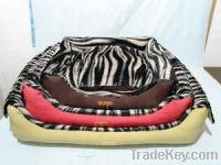 hot sale Color canvas&faux fur sponge stuffing pet bed for dogs