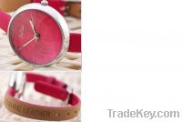 Fashionable Cherry Leather Watchband Quartz Woman Watch 9248
