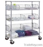 Sell Chrome Wire Shelving Cart with Wire Bins