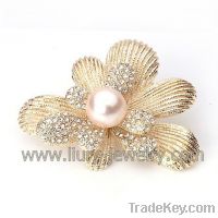 Sell Flower Crystal Cloth Brooch