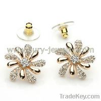 Sell Silver Crystal Flower Earring Studs
