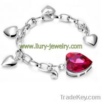 Sell red crystal heart bracelet