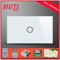 2014 NEW Free Shipping, Crystal Tempered Glass 1 Gang Wall Touch Switch& US Light Switch with LED Indicator, 110-240V AC