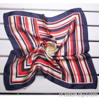 100% Silk Small Square Scarves stripe