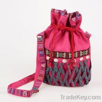 Sell Ethnic Stripe Belt Knitting Messenger Bag