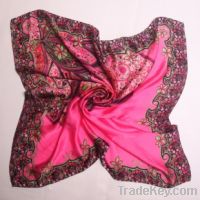 100% Silk Large Square Scarves pink