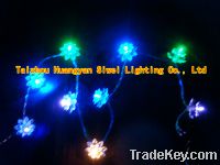 Sell LED light chain with flower decoration, color changing LED