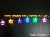 Sell LED string light with ice square decoration, color changing LED